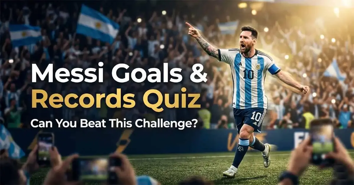 Lionel Messi goals and records quiz banner