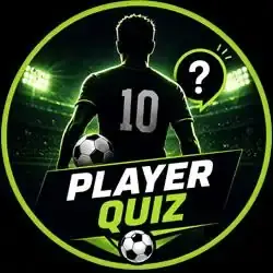 Football player quiz featuring famous players, silhouettes, and action moments on a stadium background