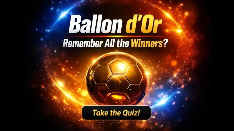 Ballon d’Or golden trophy with abstract glowing background