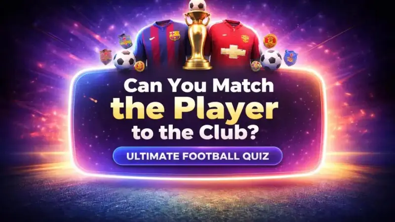 Abstract football-themed gradient background for a player club matching quiz