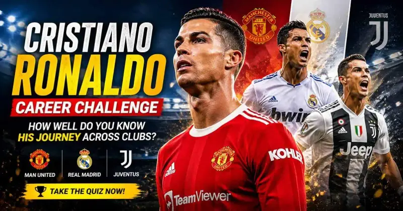 Cristiano Ronaldo career journey quiz banner