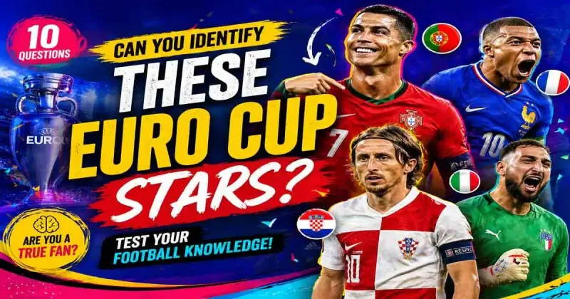 Euro Cup football stars collage with famous European players