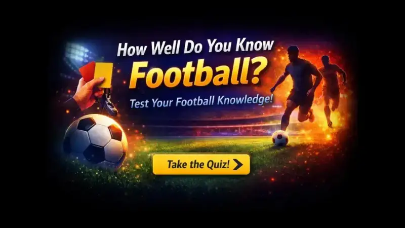 Football quiz banner showing fans watching a match