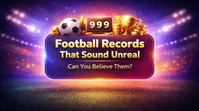 Abstract football-themed gradient background for unreal football records quiz