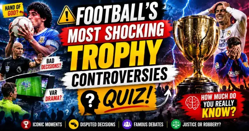 Football trophy surrounded by dramatic controversy and emotional fan reactions