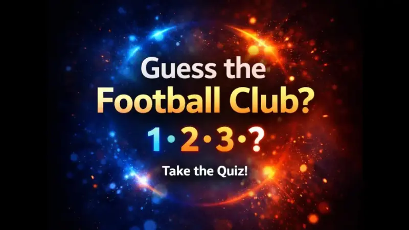 football club quiz concept with stadium lights and abstract football field background