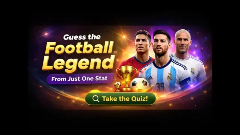 Abstract football-themed gradient background for a stat-based legend guessing quiz