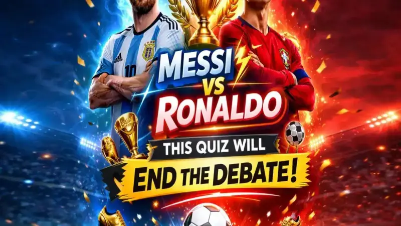 Messi vs Ronaldo football debate quiz banner