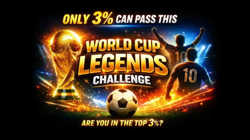 Abstract football themed gradient background for World Cup legends quiz