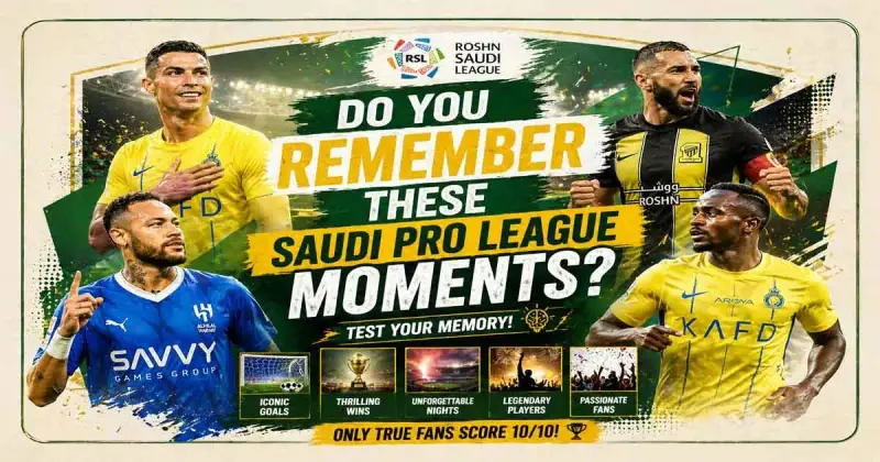 Iconic Saudi Pro League moments with players celebrating goals