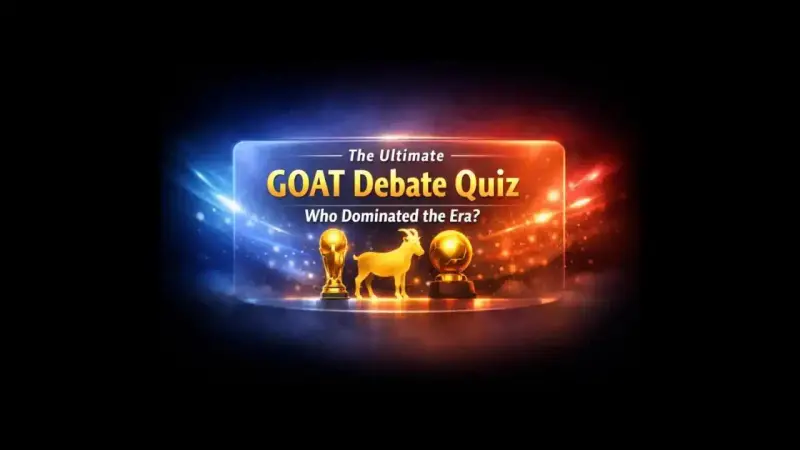 Abstract football-themed gradient background for GOAT debate quiz
