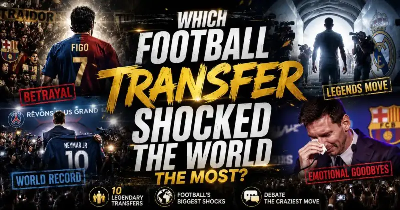 Football transfer shock quiz featuring legendary transfer sagas and iconic player moves