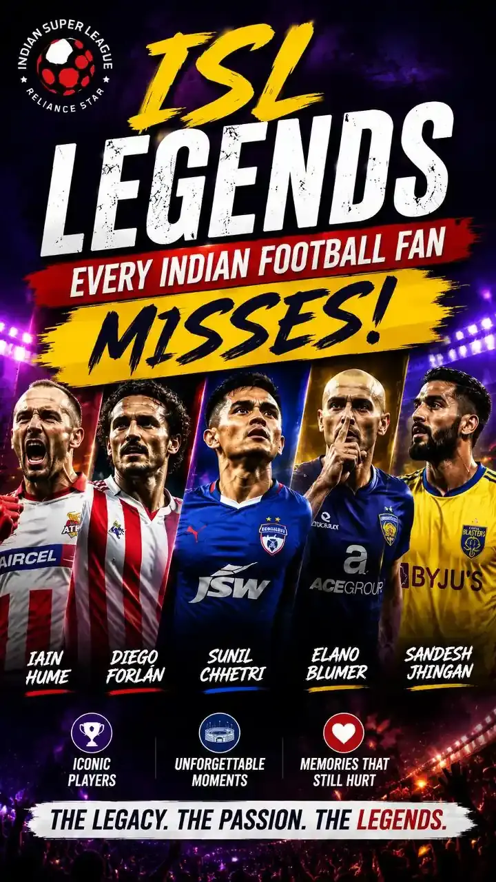 ISL legends and iconic Indian football moments collage